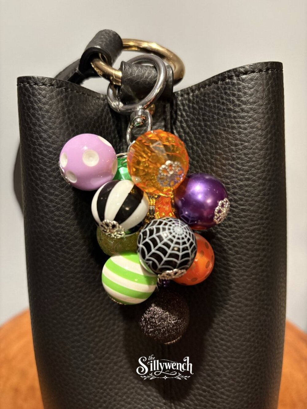 Spellbound Sparkle Bag Charm, silver-toned